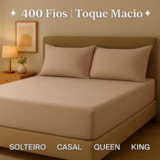 Jogo De Lençol 400 Fios Solteiro Casal Queen King Peças Percal em Oferta na Shopee