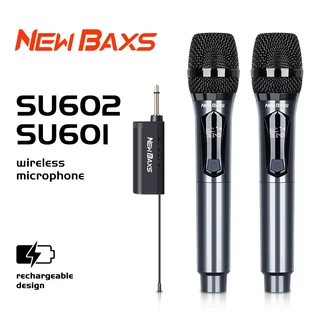 NEW BAXS Microfone sem fio SU601/SU602 Carregamento suportado 1200mhz 80M Distância de recepção Dispositivo KTV Portátil