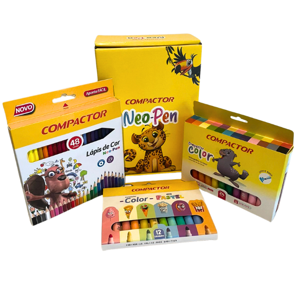 Kit Compactor Color 36 Cores + Lápis Neo-pen 48 Cores – Perfeito para ...