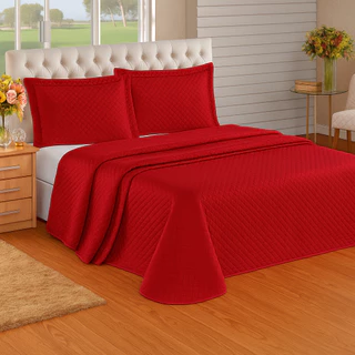 Kit Cobre Leito Colcha Queen Com Porta Travesseiro Premium em Oferta na Shopee