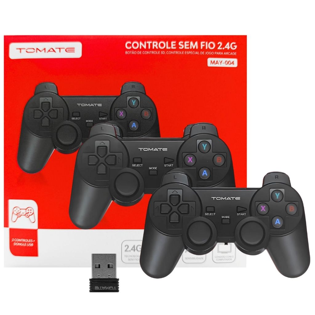 Kit 2 Controles Wireless sem Fio 2.4G com Alcance Até 10 Metros para PC ...