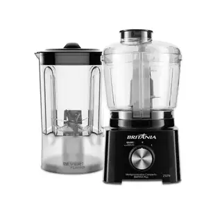 Multiprocessador de Alimentos Britânia Preto - Compacto BMP950P Plus 2 em 1 250