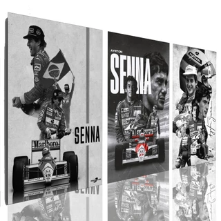 Quadro Decorativo Mosaico Ayrton Senna Mosaico Preto e Branco