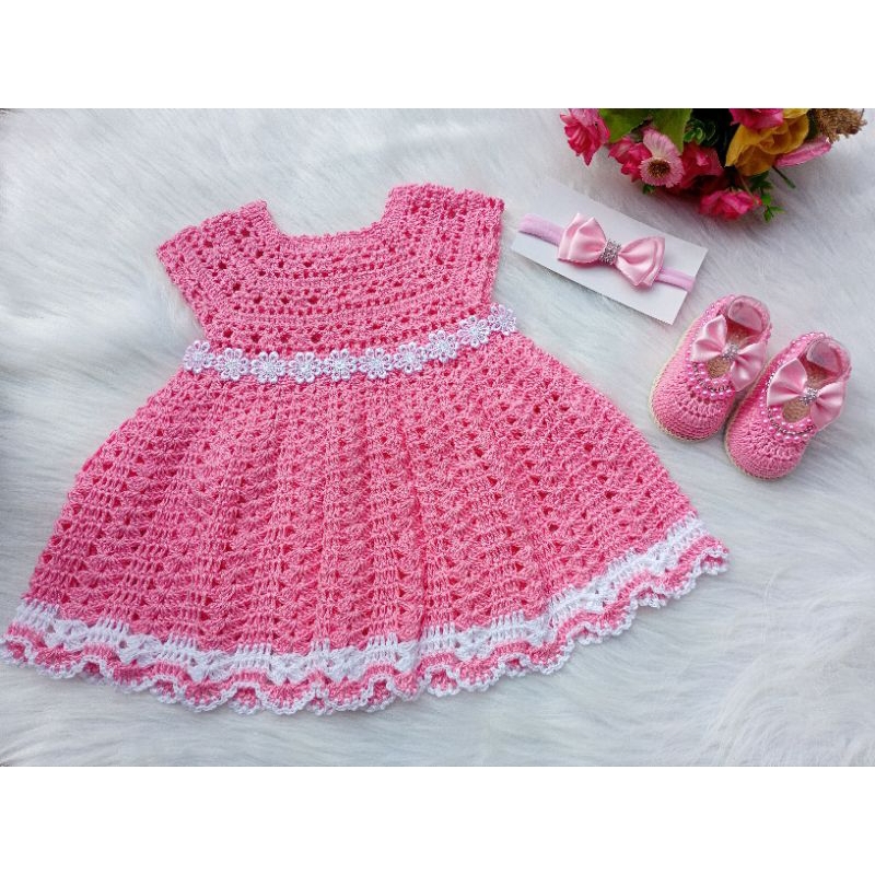 Crochê Vestido Para Bebe Meses Vestido De Crochê Bebê Elo7