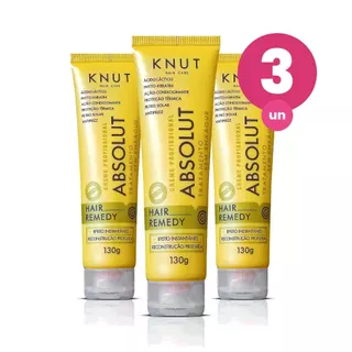 Kit 3 Knut Hair Tratamento Capilar Remedy Absolut 130g em Oferta na Shopee