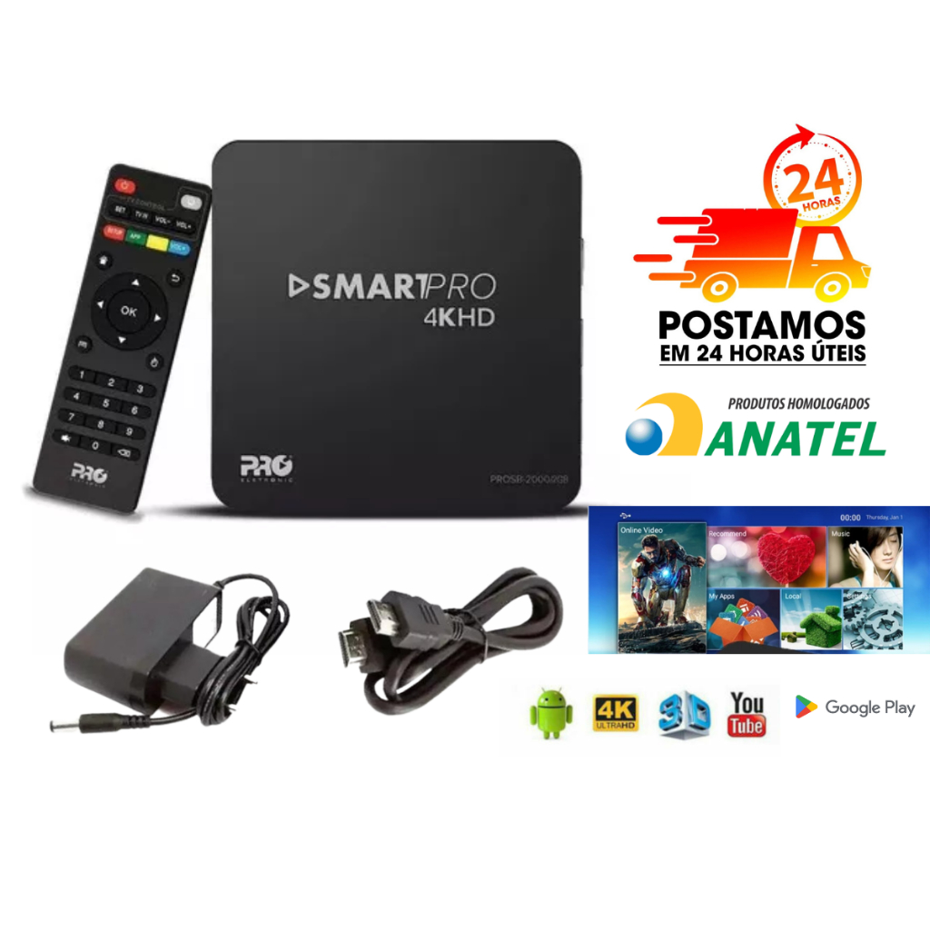 Tv Box Smartpro 4k Transforme Sua Tv Em Smart