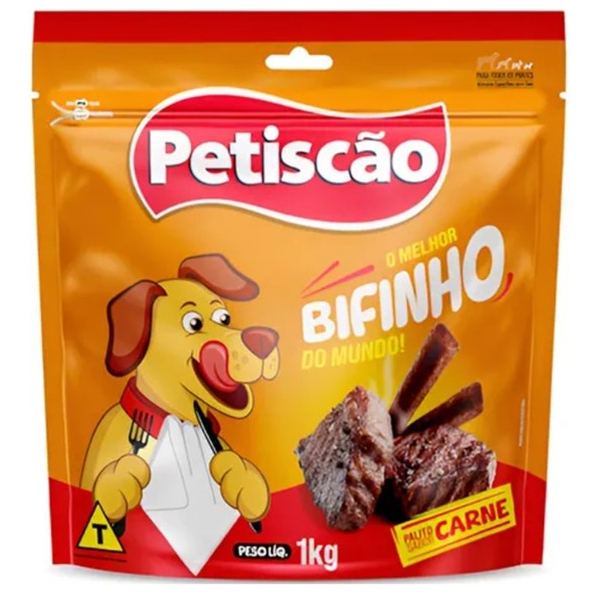 Bifinho Petisco Mastigável Palito Sabor Carne 1kg Petiscão - Original em Oferta na Shopee