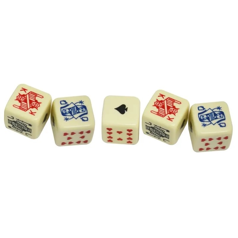 Set De 5 Dados De Póker De 15 Mm | Accesorios Para Juegos De Azar Y Fiestas | Color Clásico | Ideal Para Amantes De Los Juegos De Mesa