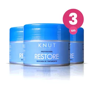 Kit 3 Máscara Capilar Knut Restore 300g em Oferta na Shopee