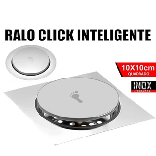 Kit 1 ou 2 Ralo Inteligente 10x10 15x15 Cm Inox Banheiro Lavabo Veda Cheiro