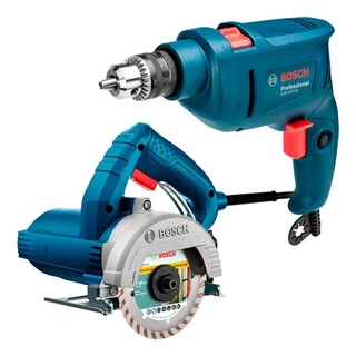 Kit Bosch 127V Serra Mármore GDC 150 + Furadeira GSB 450 RE