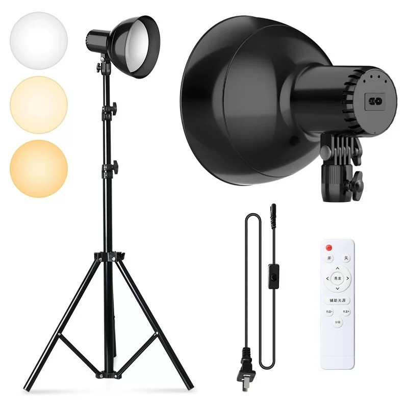 Luminária Redonda Para Maquiagem e Fotografia Led 3500/5500k para Video Com Controle e Tripe 2,1 Metros LEY-1929