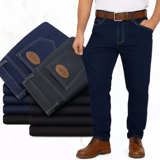 Calça masculina jeans Tradicional Reta Confortável Resistente calca casual Trabalho calsa