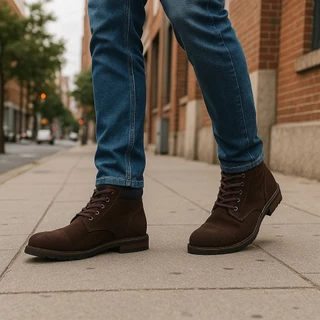 Coturno Bota Masculina Camurça Conforto Dia a Dia