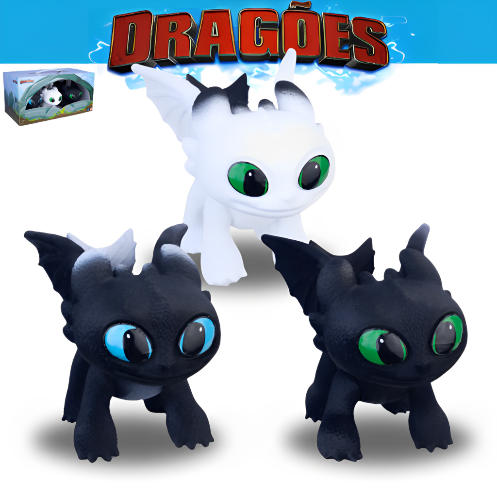 Kit com 3 Bonecos Baby Banguela Como Treinar O Seu Dragão Mini ...
