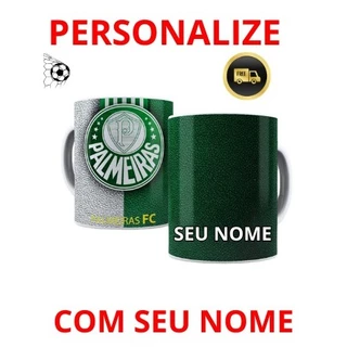 Caneca Palmeiras Personalizada com Nome 325ml Porcelana Presente Torcedor Verdão Futebol