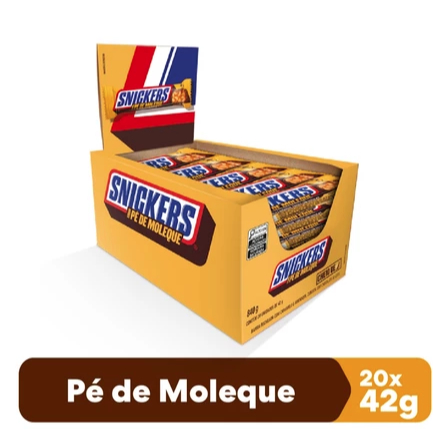 Chocolate Snickers Display 20un de 42g (840g) ESCOLHA SEU SABOR