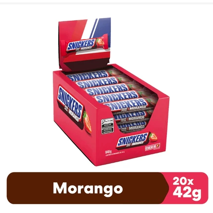 Chocolate Snickers Display 20un de 42g (840g) ESCOLHA SEU SABOR