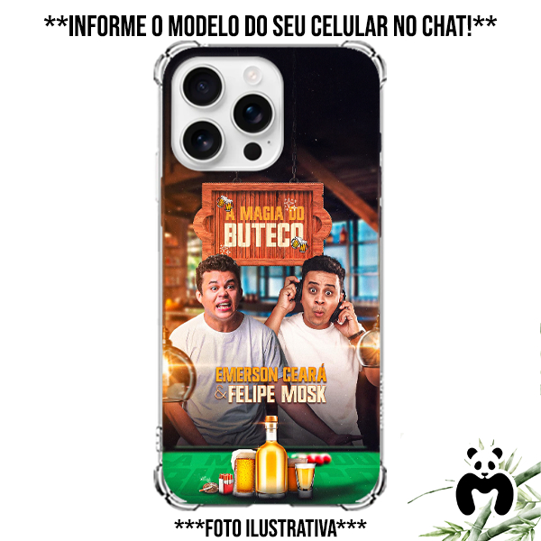 Capa Case Personalizada Podcast Magia do Buteco Felipe Mosk Emerson Ceara