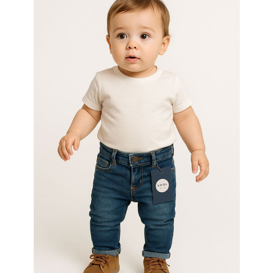 Calça Slim Jeans Bebê Disponível P M G A Meses Shopee Brasil