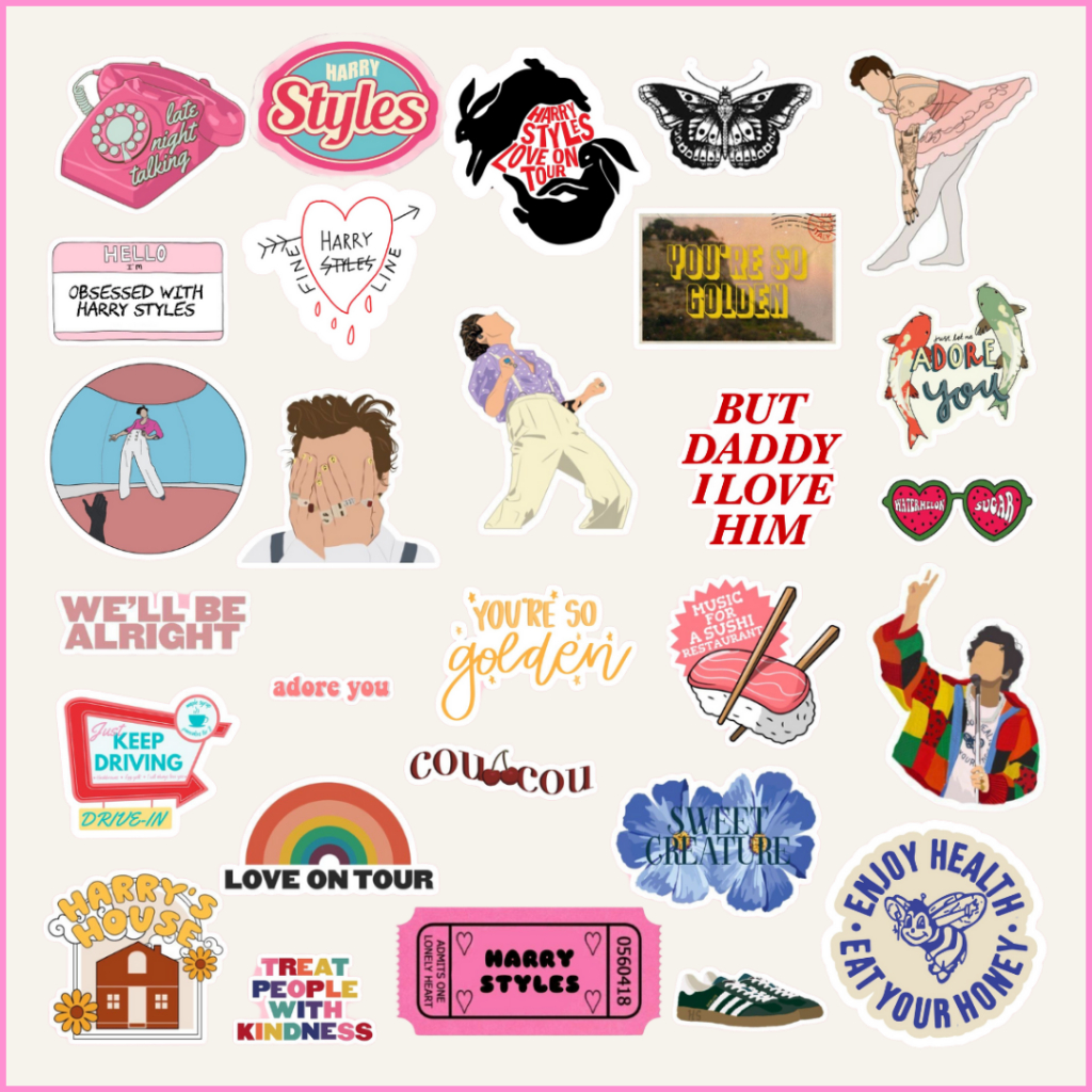 Sticker Harry Styles 1 LSB - 25 unidades + 2 Polaroids | Shopee Brasil
