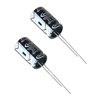 02X Capacitor Eletrolitico 1000uf 25v - 1000x25 Radial 105 graus Eficiente