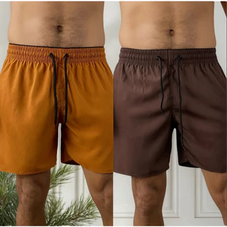 KIT 2 short bermudas tactel elastano masculino praia treino secagem rapido