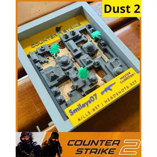 Placa 3D Counter Strike CS GO 2 Presente para Jogador
