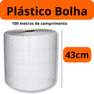 Plástico Bolha - Bobina 43cm X 100 Metros E-commerce 25 Micras Bolha Mudança