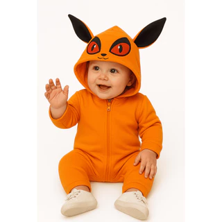 Macacão Pijama Fantasia Infantil Raposa Naruto Kurama
