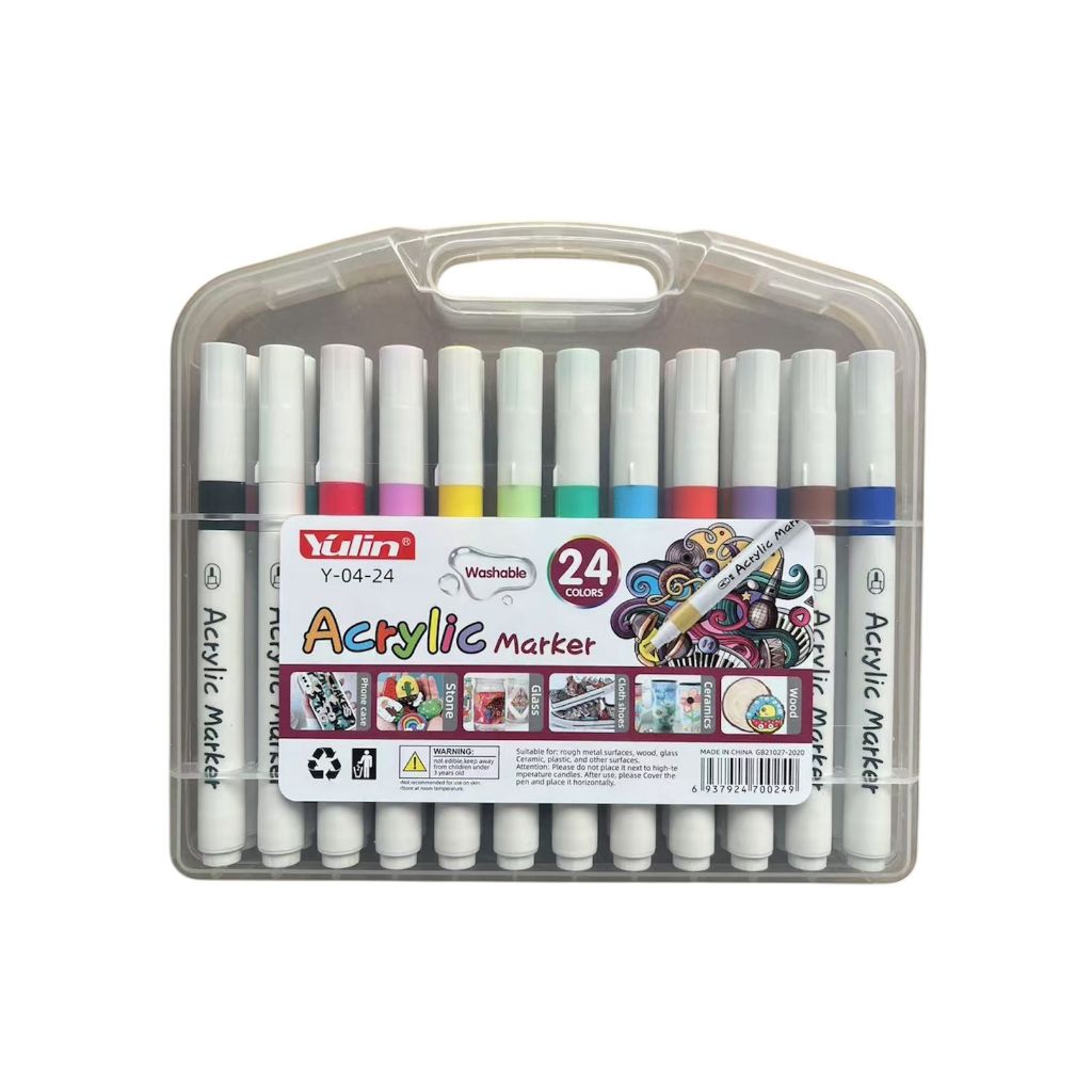 Yulin KIT 12/18/24/36/48/60/80 cores Estojo Canetinha Marcadores