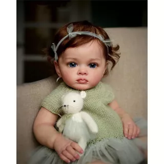 Brastoy Bebê Reborn Boneca Silicone Menina Realista Pintado Original 55cm