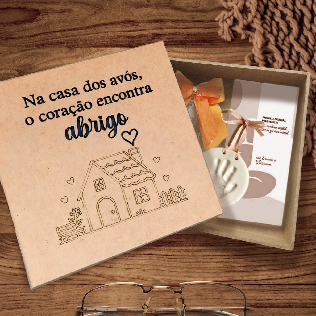 Presente Criativo para Avós Caixa Surpresa em MDF Decorada com Toque ...
