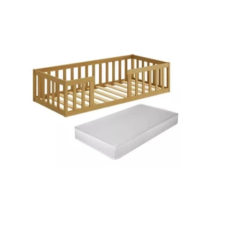 Cama Montessoriana Solteiro Com Colchão Madeira Premium Grade De Proteção Segura Ideal Para Crianças em Oferta na Shopee