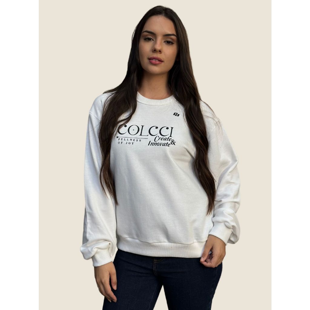 Blusa Feminina Moletom Estampado Create Innovate Colcci