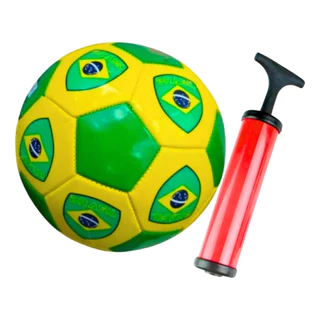 Bola Brasil Futebol Infantil Copa do Mundo N5 Praia Campo Diversão com Bomba de ar