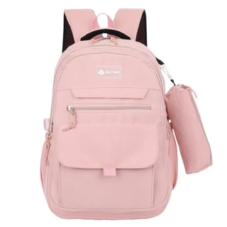 Mochila Feminina Masculino Com Estojo Escolar Passeio Coreano Grande Capacidade Impermeável em Oferta na Shopee