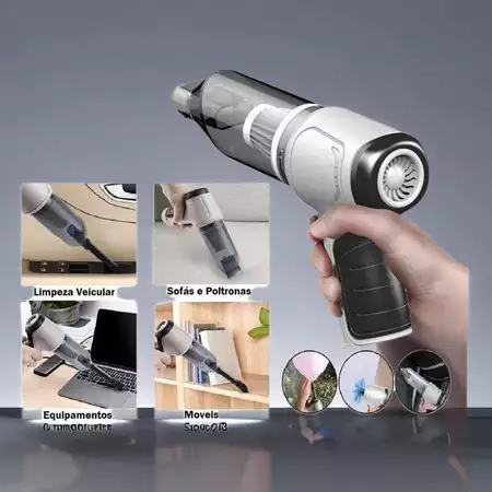 Aspirador e Soprador Portátil 4 em 1 - Alta Potência e Multifuncional para Limpeza Completa