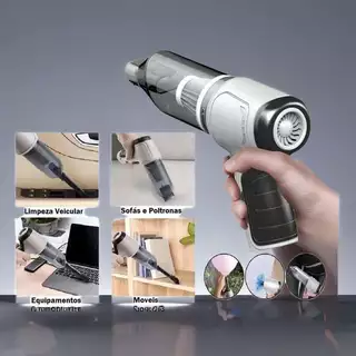 Aspirador e Soprador Portátil 4 em 1 - Alta Potência e Multifuncional para Limpeza Completa