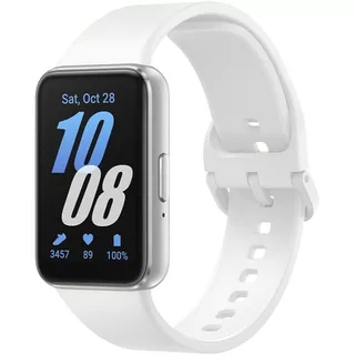 Samsung Smartwatch Galaxy Fit3 Prata Pulseira Branca