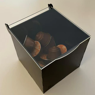 Porta Cápsula Caixa em Acrílico Transparente 15x15cm 3mm Café Decoração