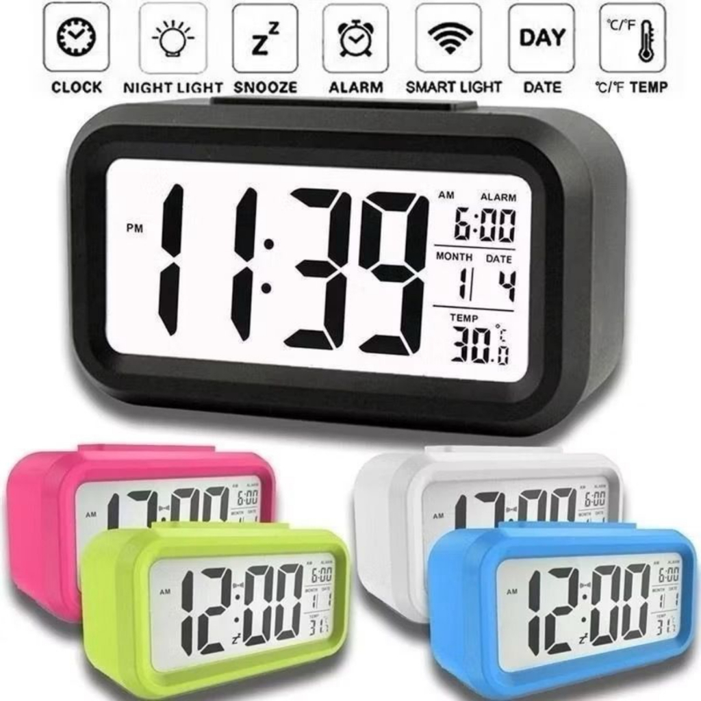 Relógio de Mesa Portátil Digital Despertador Led Lcd Brilha Escuro