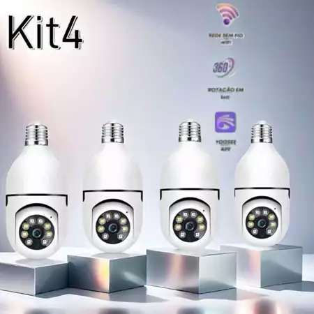 Kit Câmera de segurança a Prova D'água sem fio gira 360 com app Yousee full HD visão notturna