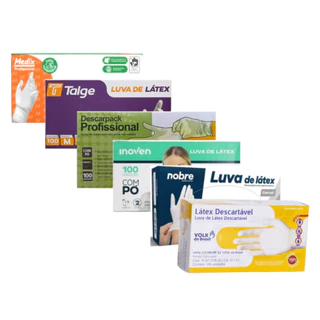 Kit 3 Caixas de Luvas de Latéx Com Pó Descartável Profissional Tamanho PP, P, M e G em Oferta na Shopee