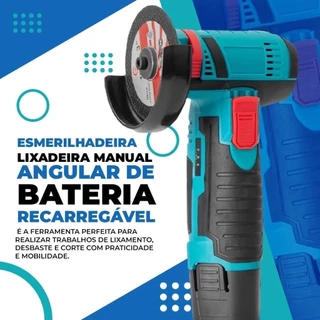 Lixadeira Rebarbadora Recarregável 2 Baterias 18v-76/10mm-19500 rpm