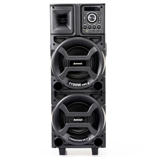 Caixa de Som Amplificada ACA 1101 Black 1100W Torre Amvox  Duplo Woofer de 8"  Bivolt Bluetooth em Oferta na Shopee