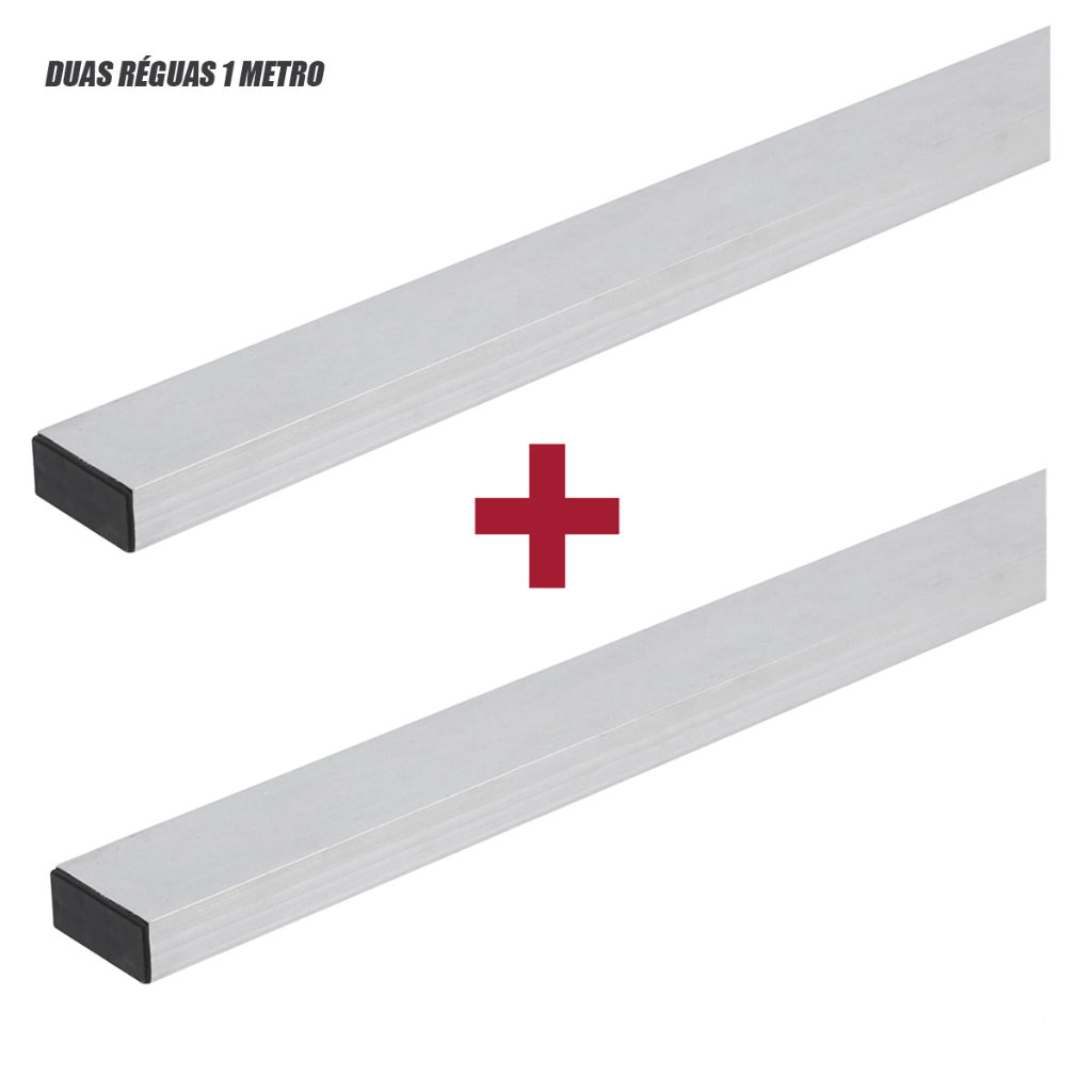 Kit 2 Unidades Régua Alumínio Para Pedreiro Total 2 Metros Nivelamento Casa