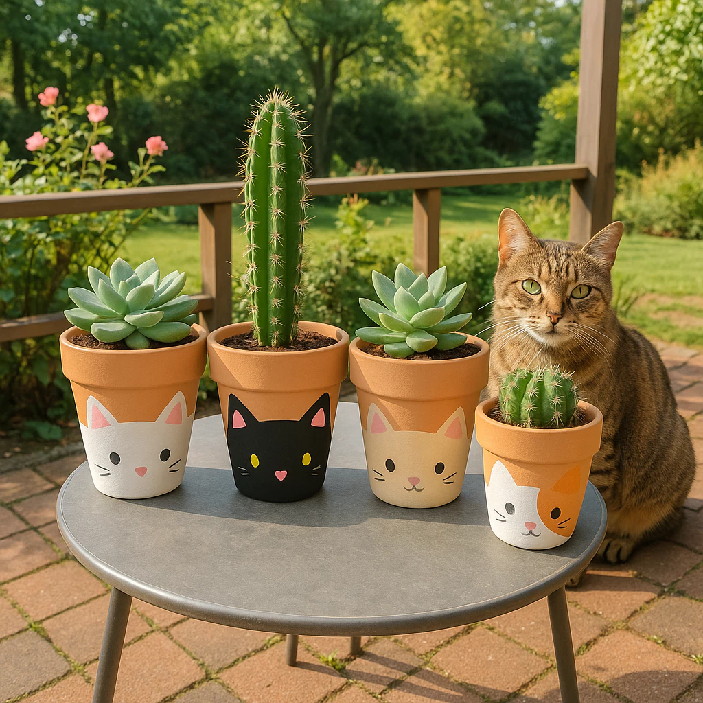 Vaso de cerâmica com motivo felino - imagem 2