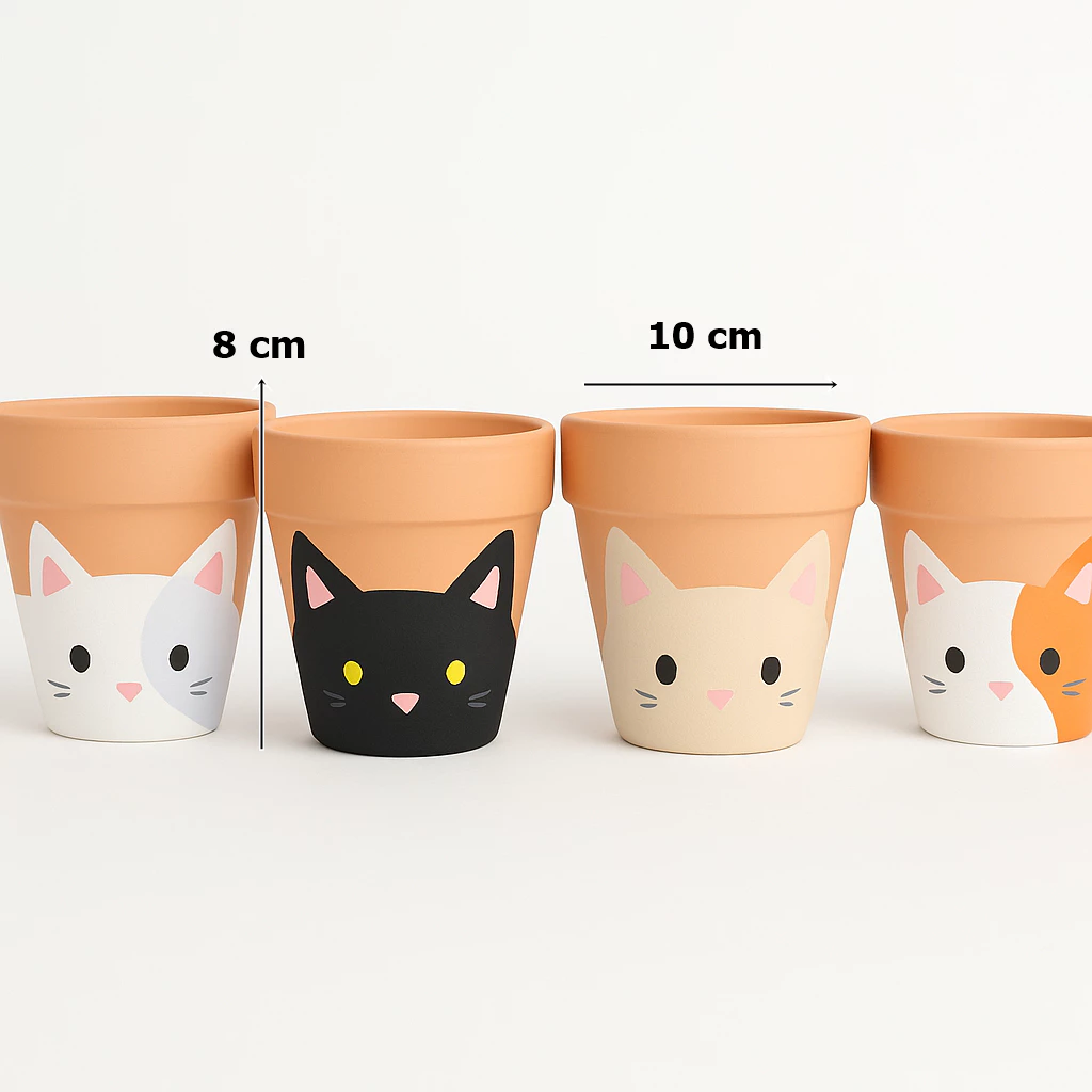 Vaso de cerâmica com motivo felino - imagem 3