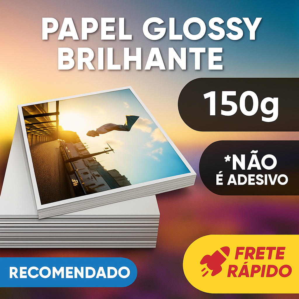 Papel Fotográfico Glossy A4 150g 20Folhas Brilhante Alta Qualidade ...